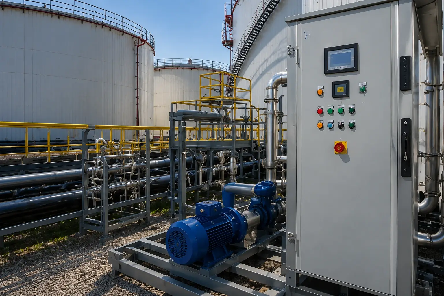 A single control system for a bitumen terminal